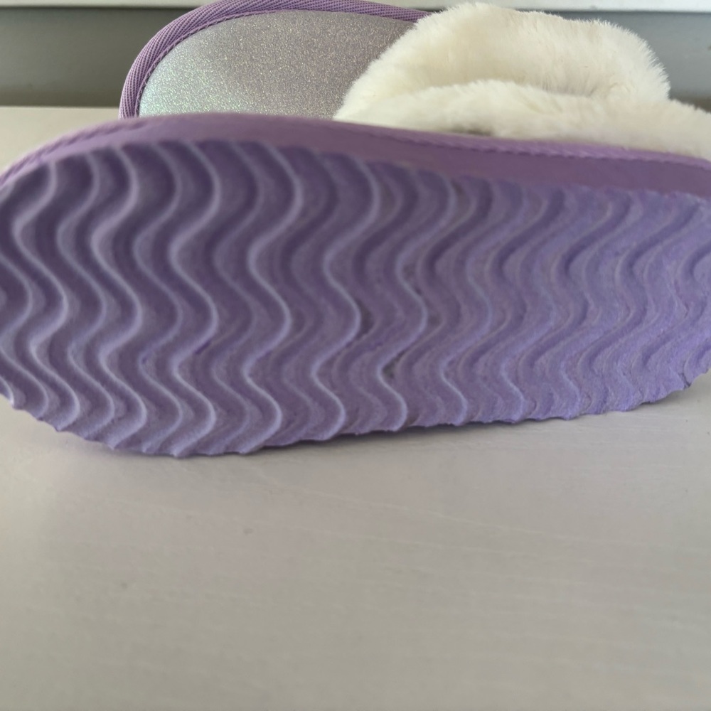 Magellan Outdoors Sparkly Lavender Kids hard sole Slippers - Picture 7 of 10
